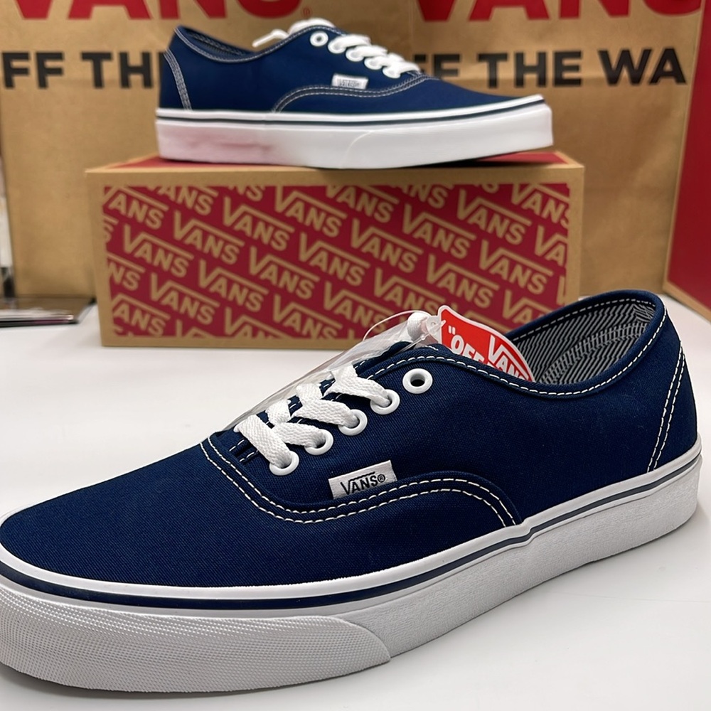 Vans Navy Blue & White Canvas Sneakers